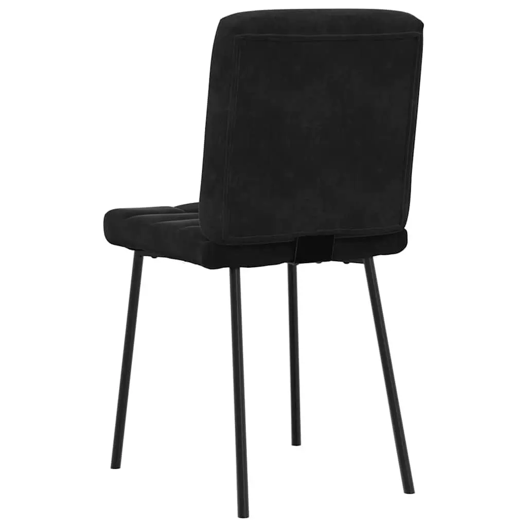 Dining Chairs Black Velvet Modern 4 Piece Metal and Wood Frame