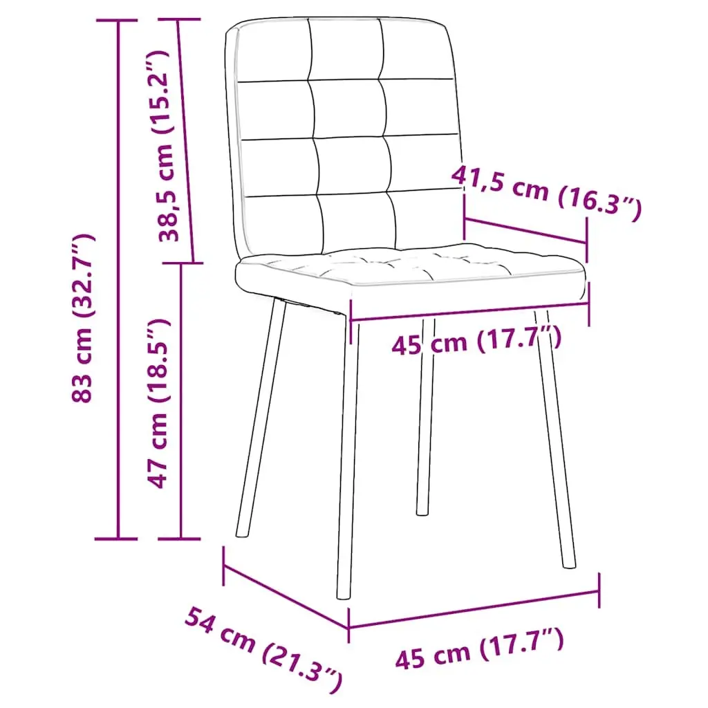Dining Chairs Black Velvet Modern 4 Piece Metal and Wood Frame