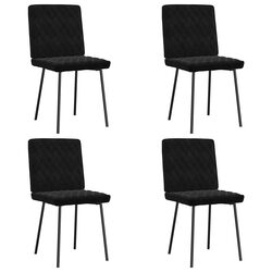 Dining Chairs 4 pcs Black Velvet Kitchen Room Seating Furniture Set