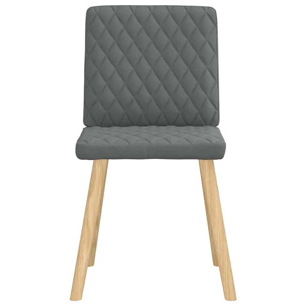 Dining Chairs 4 pcs Dark Grey Fabric Kitchen Room Seat Foam Padded Backrest
