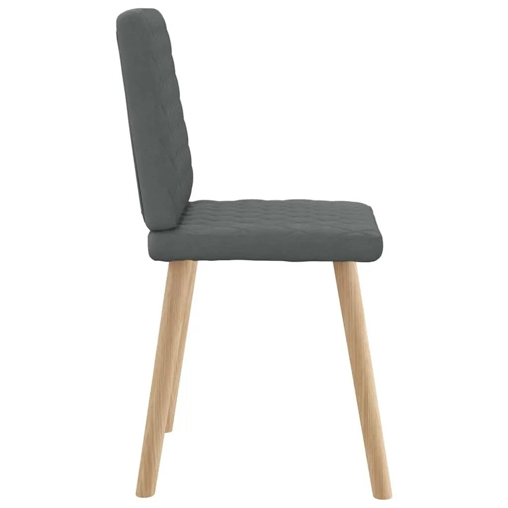 Dining Chairs 4 pcs Dark Grey Fabric Kitchen Room Seat Foam Padded Backrest