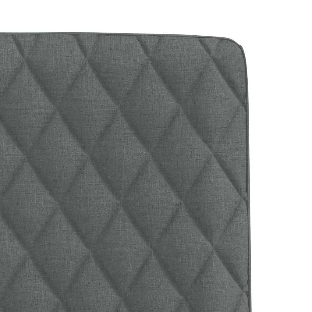 Dining Chairs 4 pcs Dark Grey Fabric Kitchen Room Seat Foam Padded Backrest