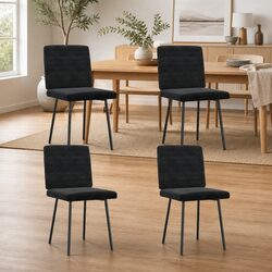 Elegant Black Velvet Dining Chairs Set of 4