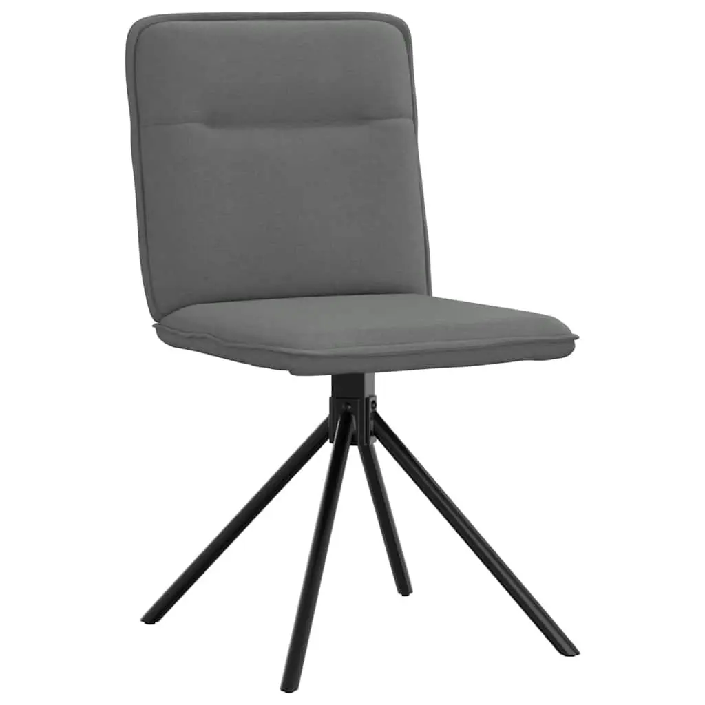 4 Piece Foam Padded Backrest Dining Chairs Dark Grey Fabric Kitchen Room