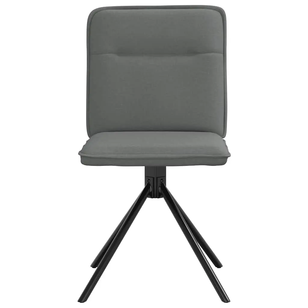 4 Piece Foam Padded Backrest Dining Chairs Dark Grey Fabric Kitchen Room