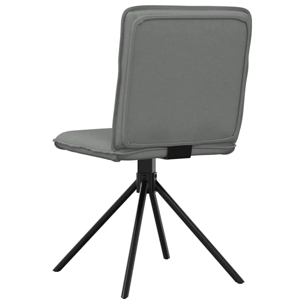 4 Piece Foam Padded Backrest Dining Chairs Dark Grey Fabric Kitchen Room