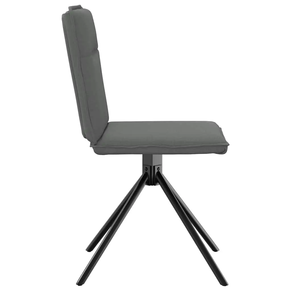 4 Piece Foam Padded Backrest Dining Chairs Dark Grey Fabric Kitchen Room