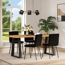 4-Piece Black Velvet Dining Chair Set for Your Home