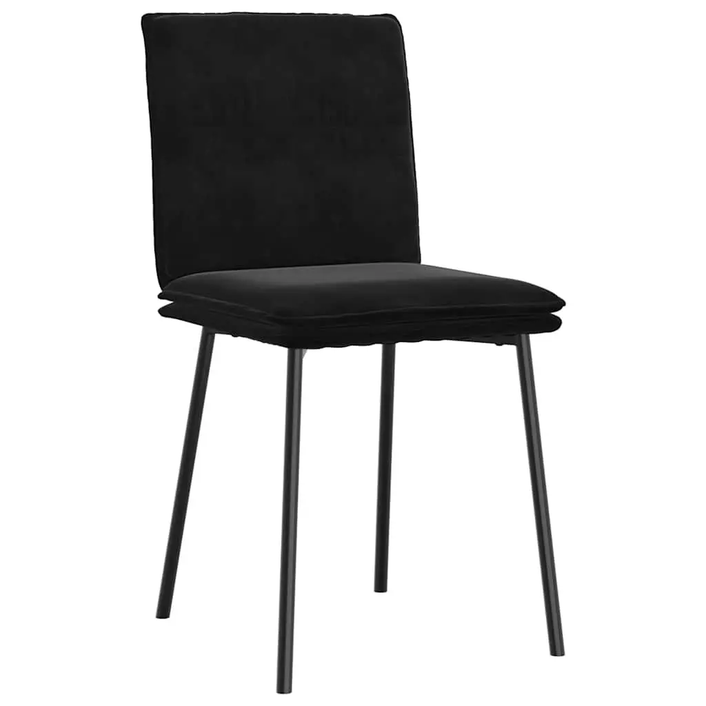 Dining Chairs 4 pcs Black Velvet Kitchen Room Seating Furniture Set