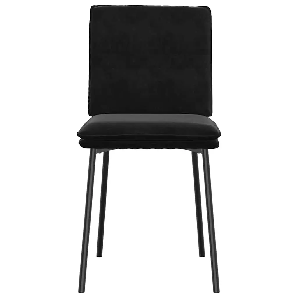Dining Chairs 4 pcs Black Velvet Kitchen Room Seating Furniture Set