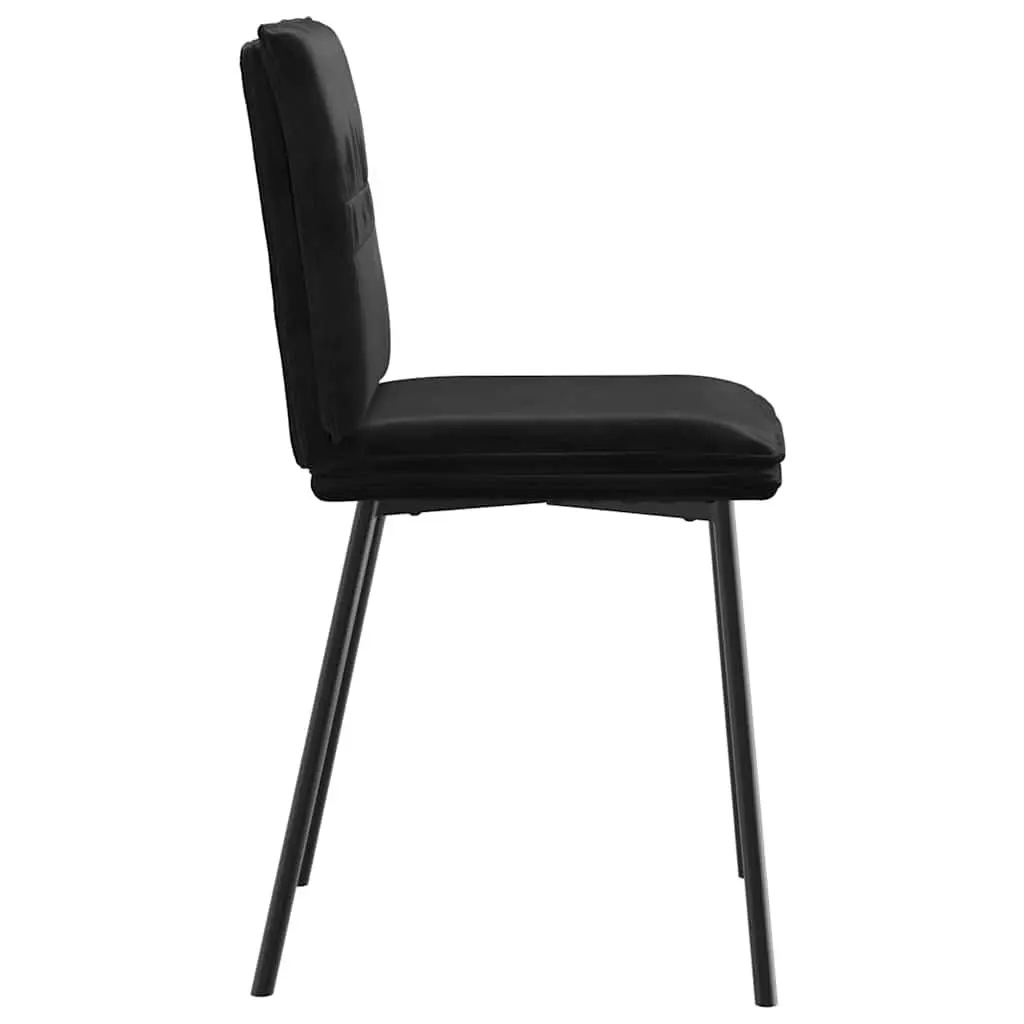 Dining Chairs 4 pcs Black Velvet Kitchen Room Seating Furniture Set