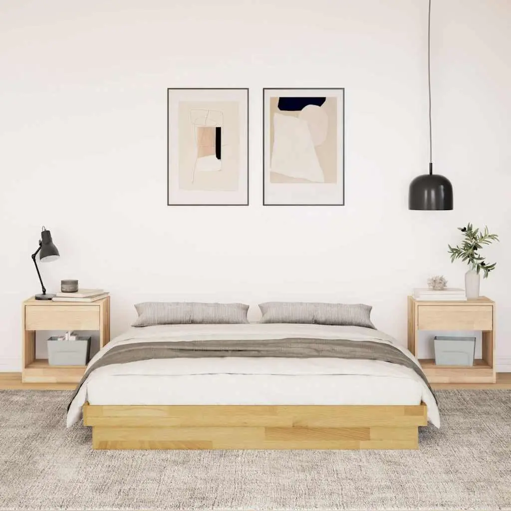 Children's Low Floor Bed Frame 135x190 cm in Solid Oak
