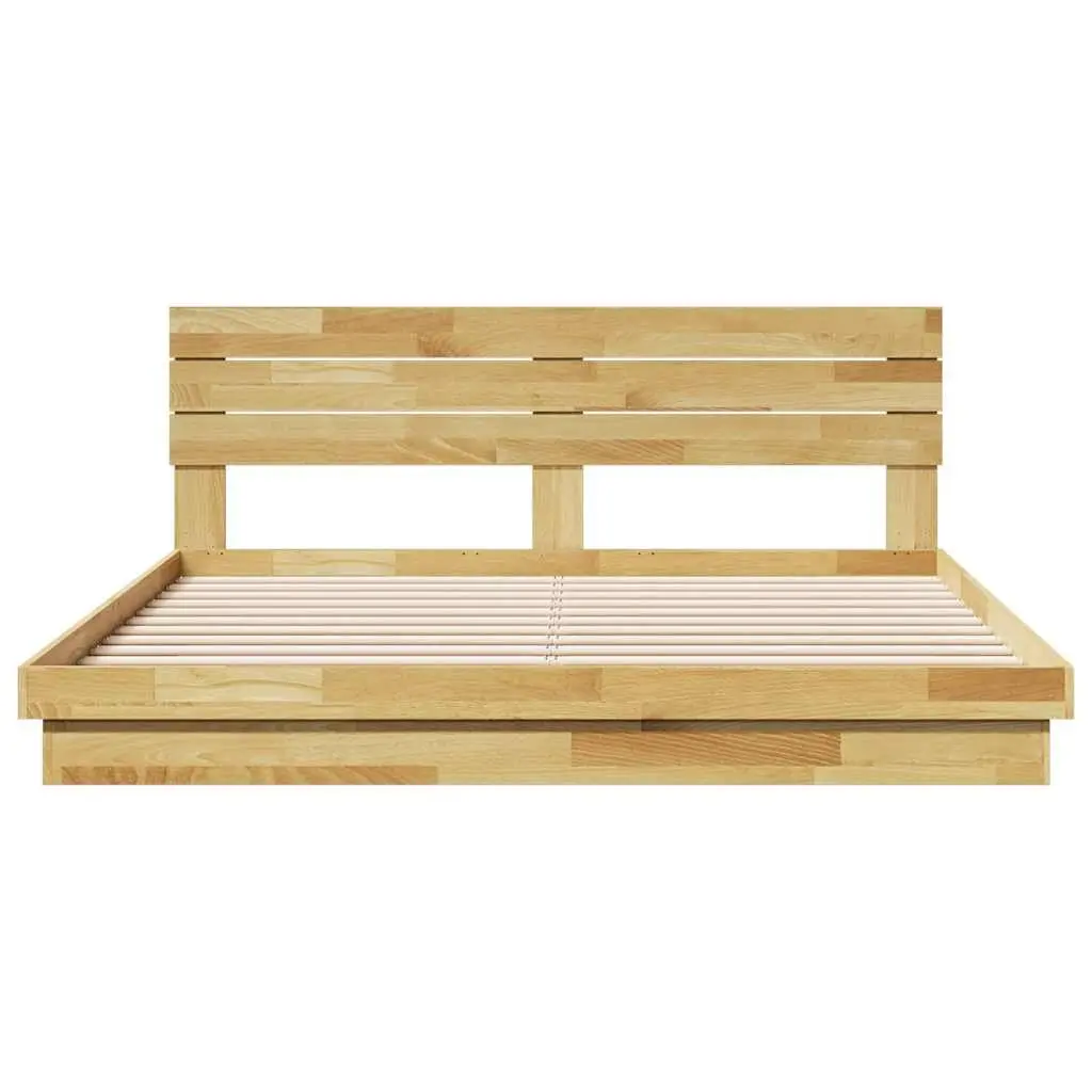 Solid Wood Bed Frame Low Platform 180x200 cm Oak Wood