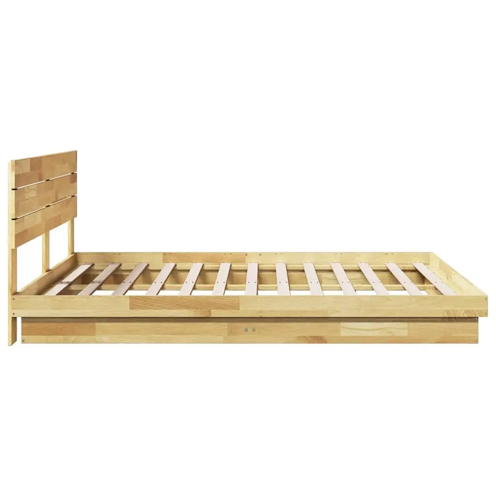 Solid Wood Bed Frame Low Platform 180x200 cm Oak Wood
