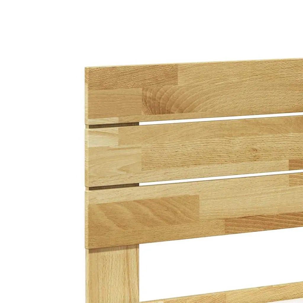 Solid Wood Bed Frame with Headboard 150x200 cm Low Floor Design Slatted Base