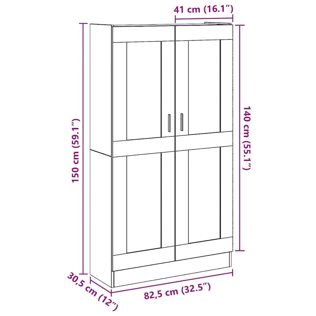 Brown Highboard Storage Shelf for Home