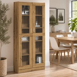 Elegant Brown Highboard Cabinet for Storage