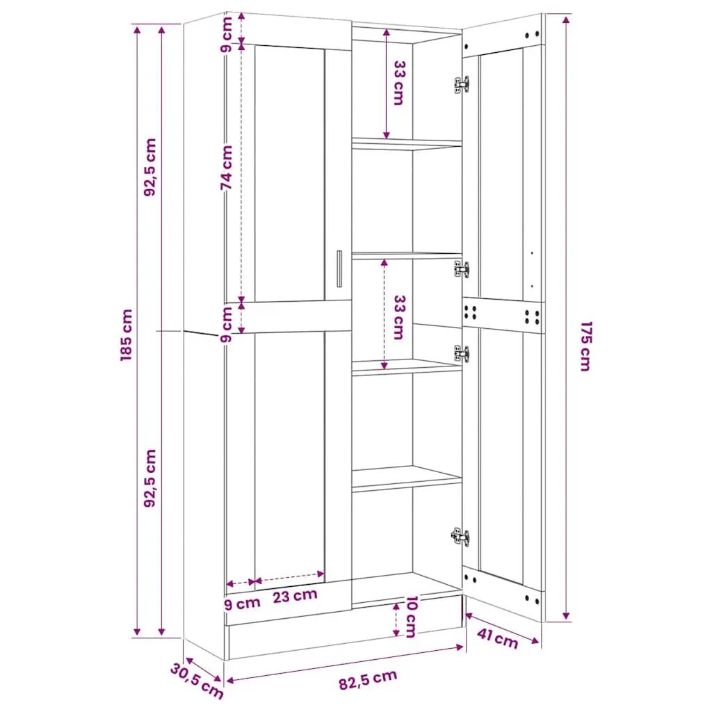 Brown Highboard Cabinet for Storage