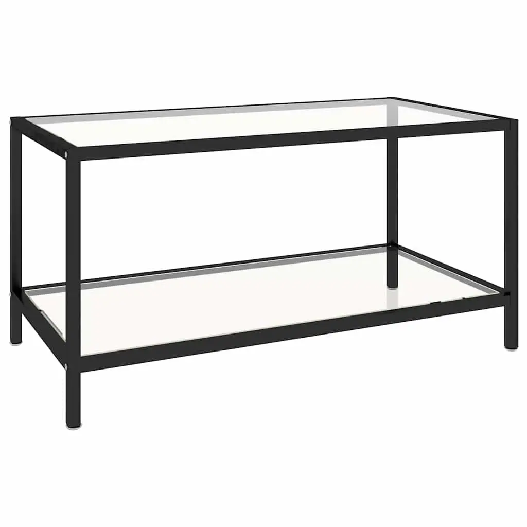 Tempered Glass Tea Tables Set of 2 Transparent Side End Coffee Accent Furniture