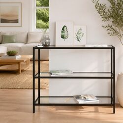 Tempered Glass Storage Shelf for Living Spaces 100x36x90cm