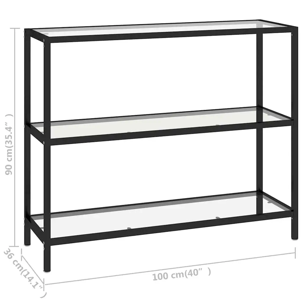Tempered Glass Storage Shelf for Living Spaces 100x36x90cm