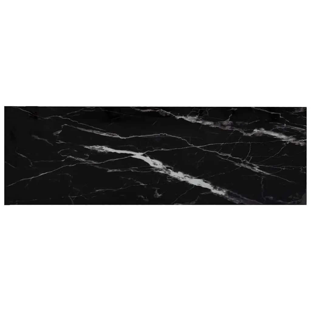 Tempered Glass Black Marble Corner Shelf