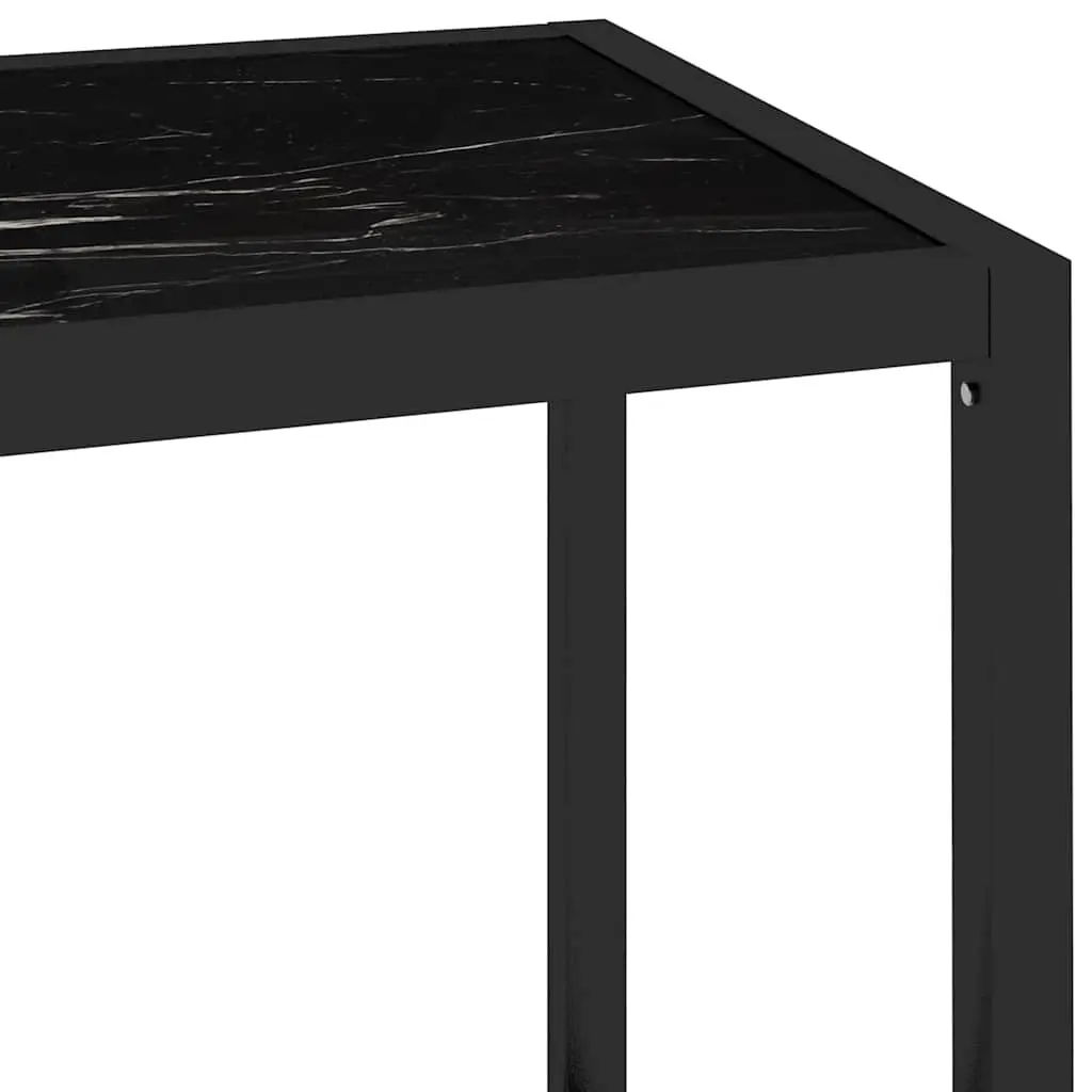 Tempered Glass Black Marble Corner Shelf