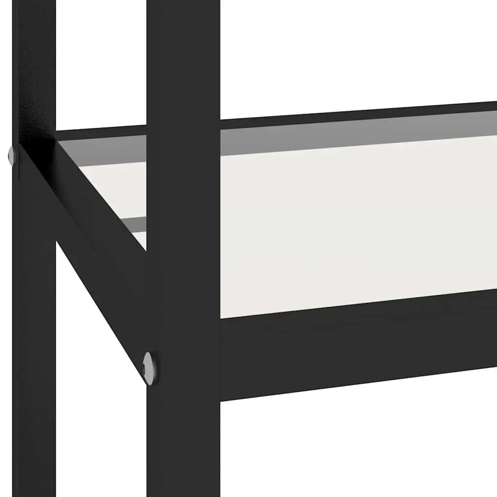 Tempered Glass Black Marble Corner Shelf
