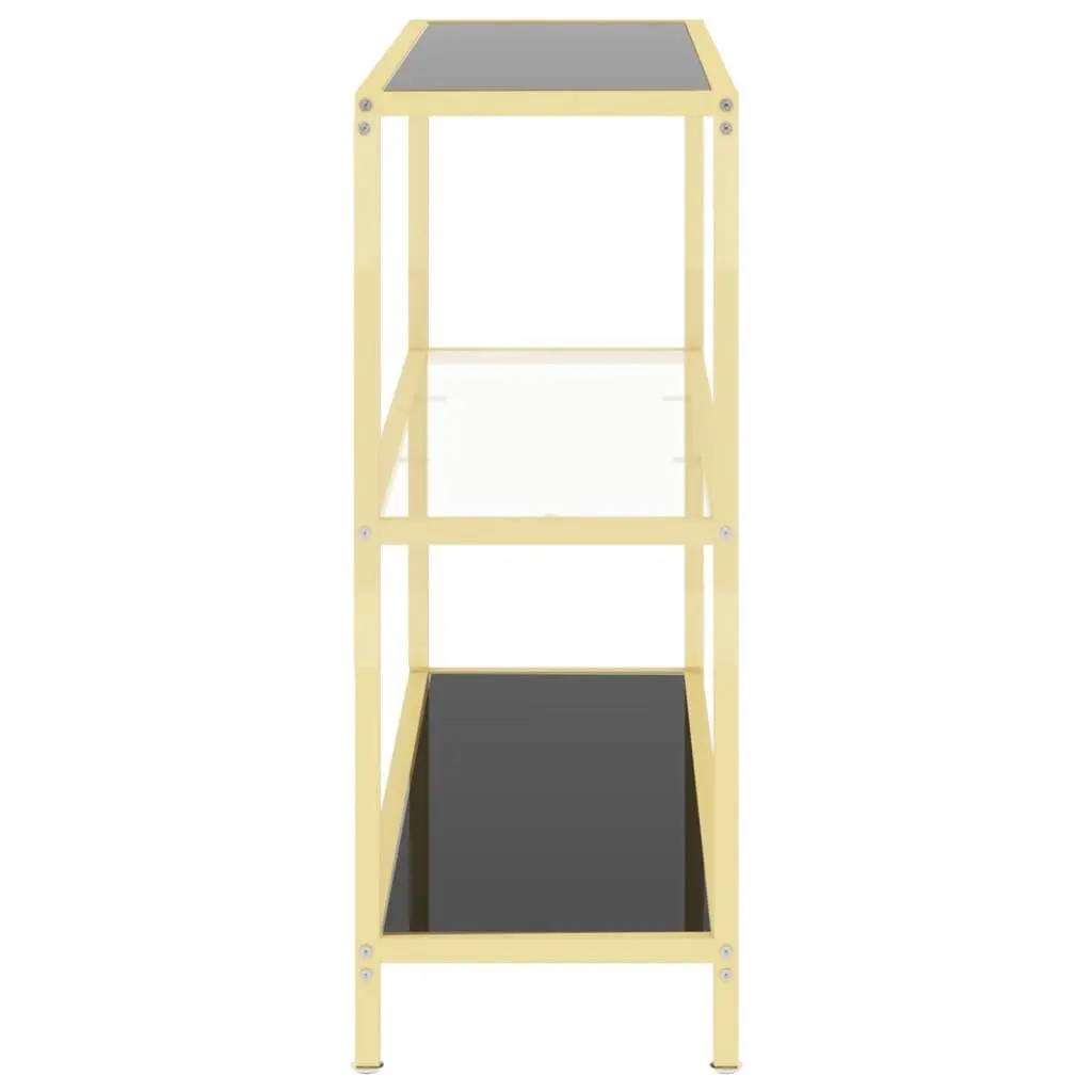 Black Storage Bookcase with Glass Shelves