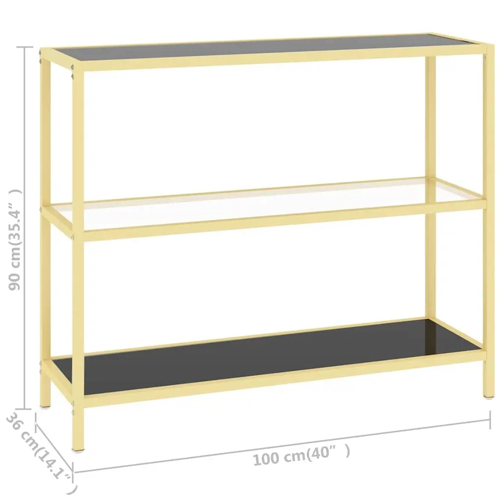 Black Storage Bookcase with Glass Shelves