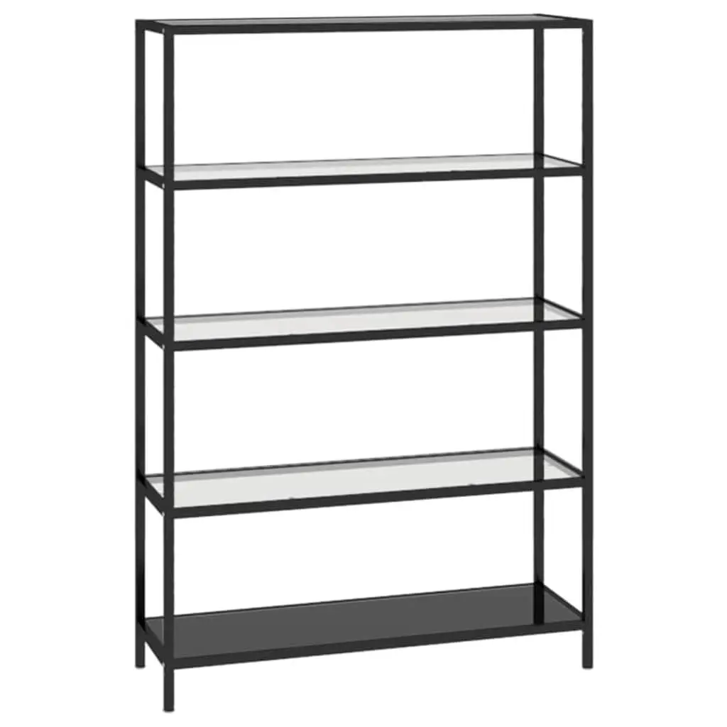 Black Tempered Glass Shelf Bookcase