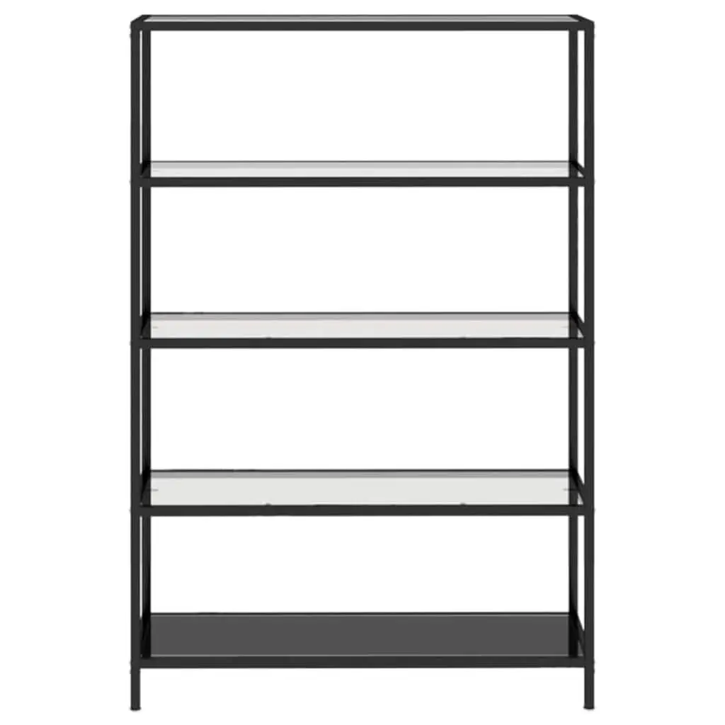 Black Tempered Glass Shelf Bookcase