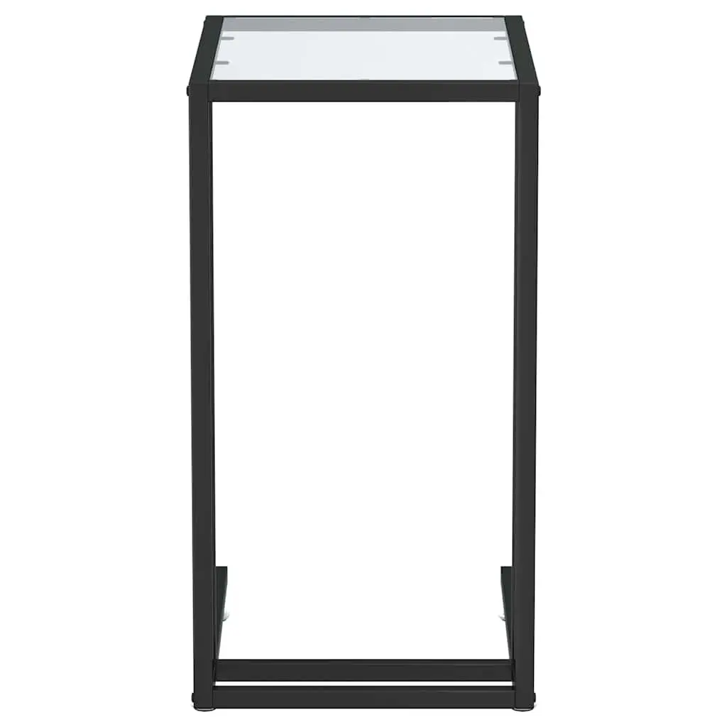 Computer Side Table Transparent Tempered Glass Modern 50 x 35 x 65 cm Powder-coated Iron