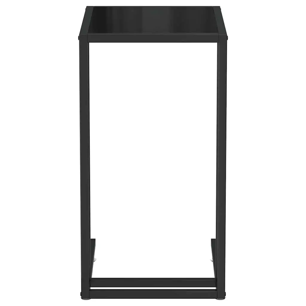 Black Tempered Glass Computer Side Table for Living Rooms