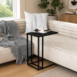 Elegant Black Marble Computer Side Table