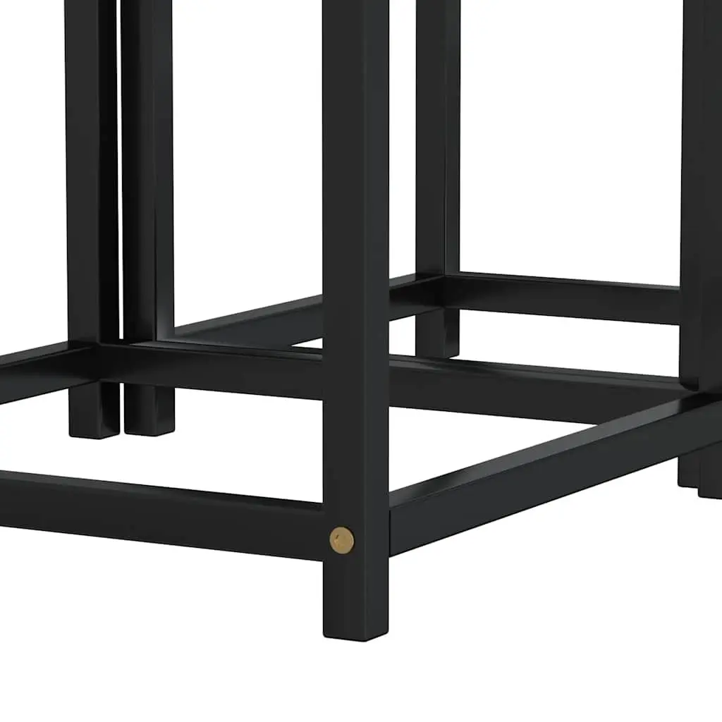 End Tables Industrial Style 2 Pieces Black MDF Side Tables Coffee Tea Table