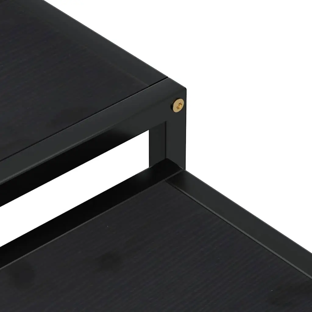 End Tables Industrial Style 2 Pieces Black MDF Side Tables Coffee Tea Table