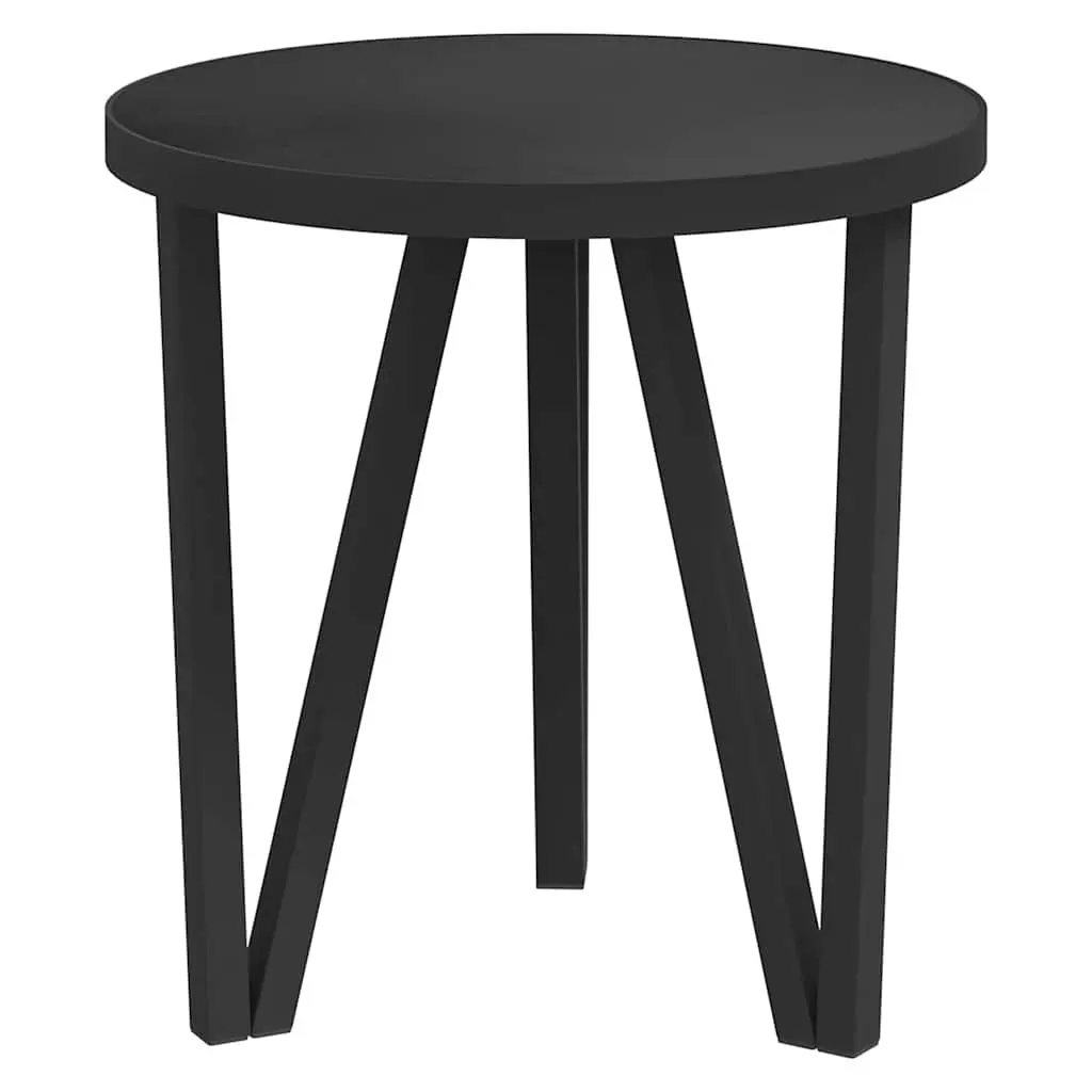 Round Tea Table Black 35 cm MDF Contemporary Industrial Style