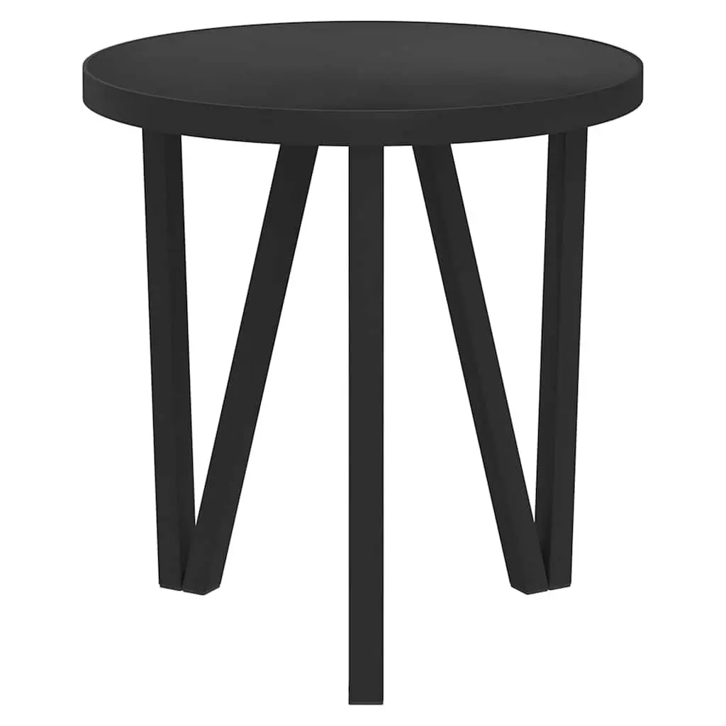 Round Tea Table Black 35 cm MDF Contemporary Industrial Style