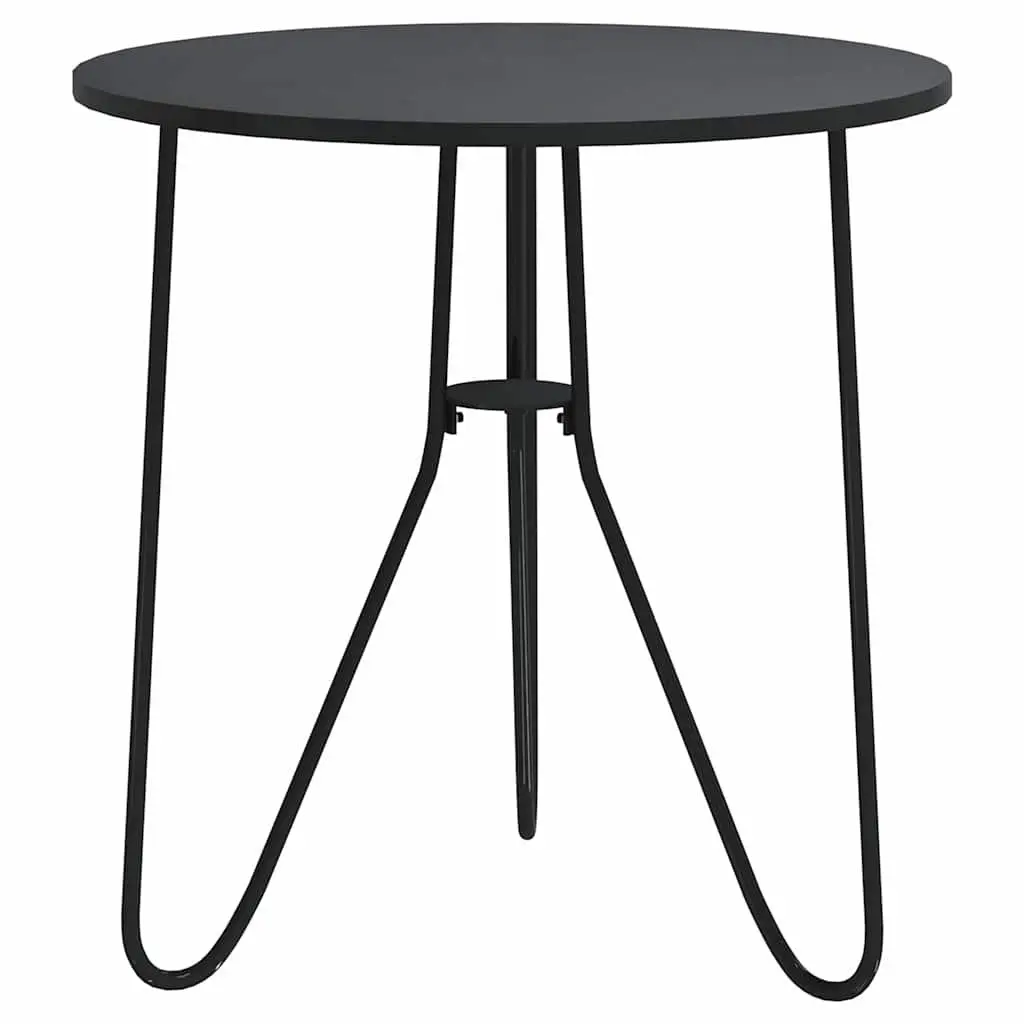 End Table Black 48 cm Modern MDF Powder-coated Iron Coffee Table Accent Living Room Furniture