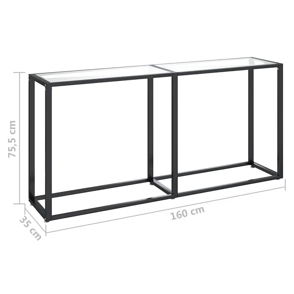 Console Table with Tempered Glass Top