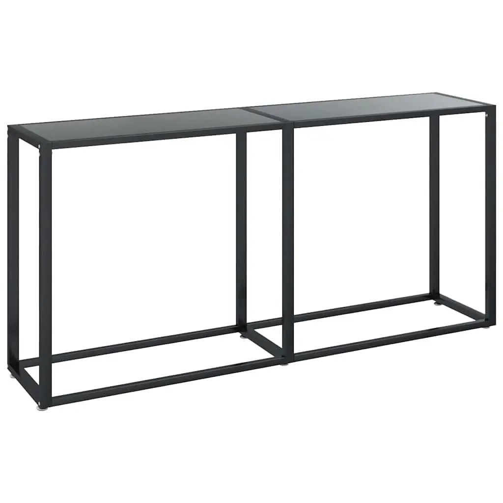 Black Console Table with Tempered Glass Top