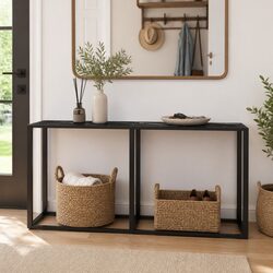Stylish Console Table with Black Marble Top