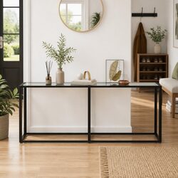 Modern Tempered Glass Console Table for Living Spaces