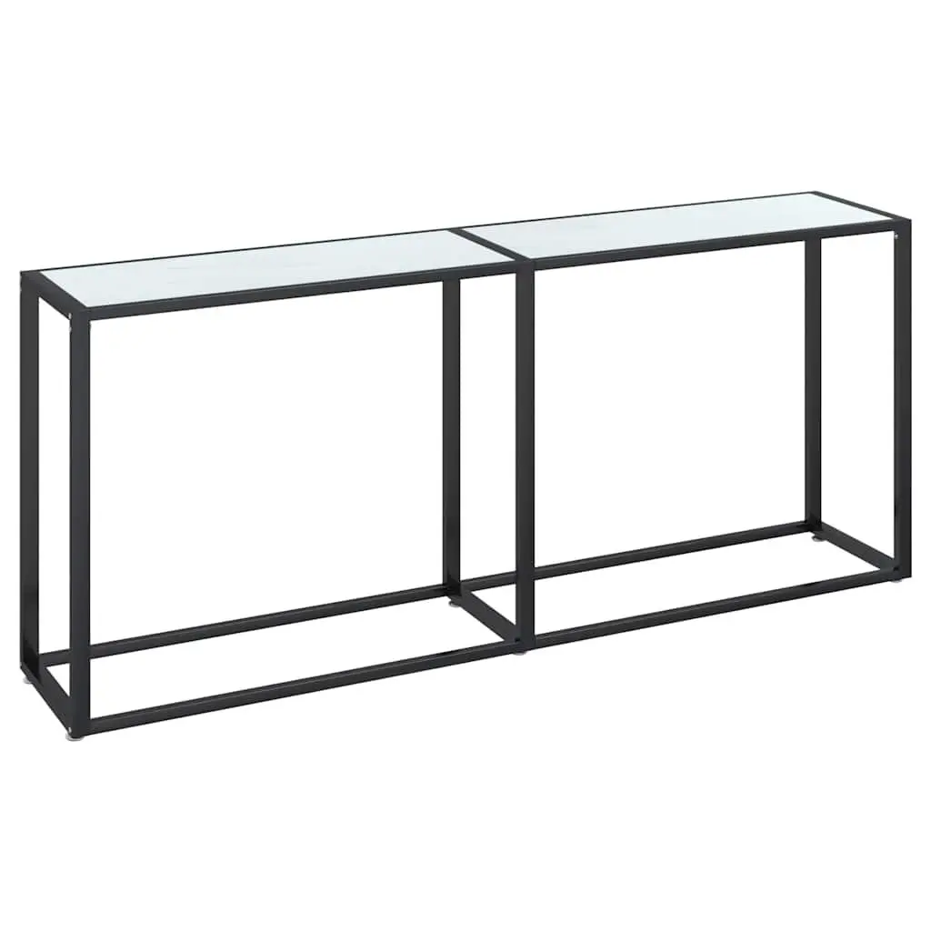 White Marble Top Console Table with Steel Frame