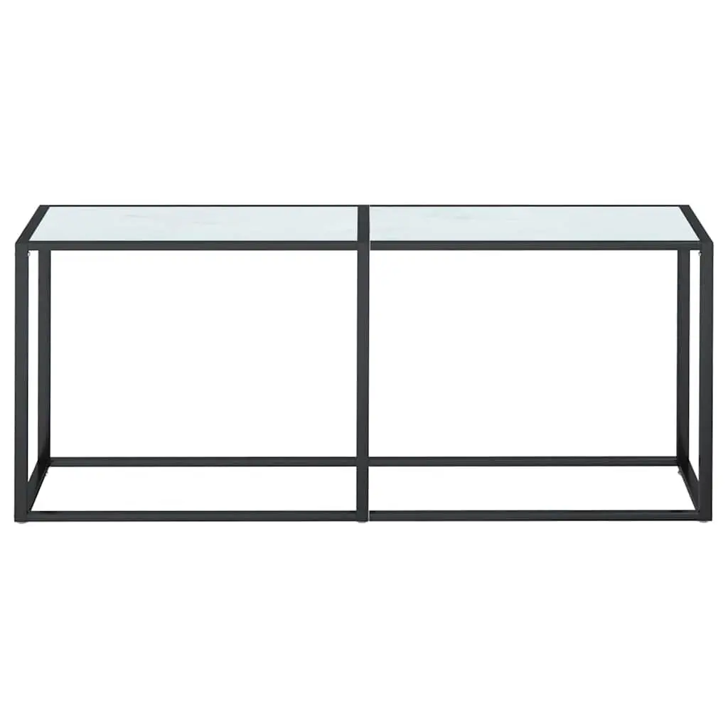 White Marble Top Console Table with Steel Frame