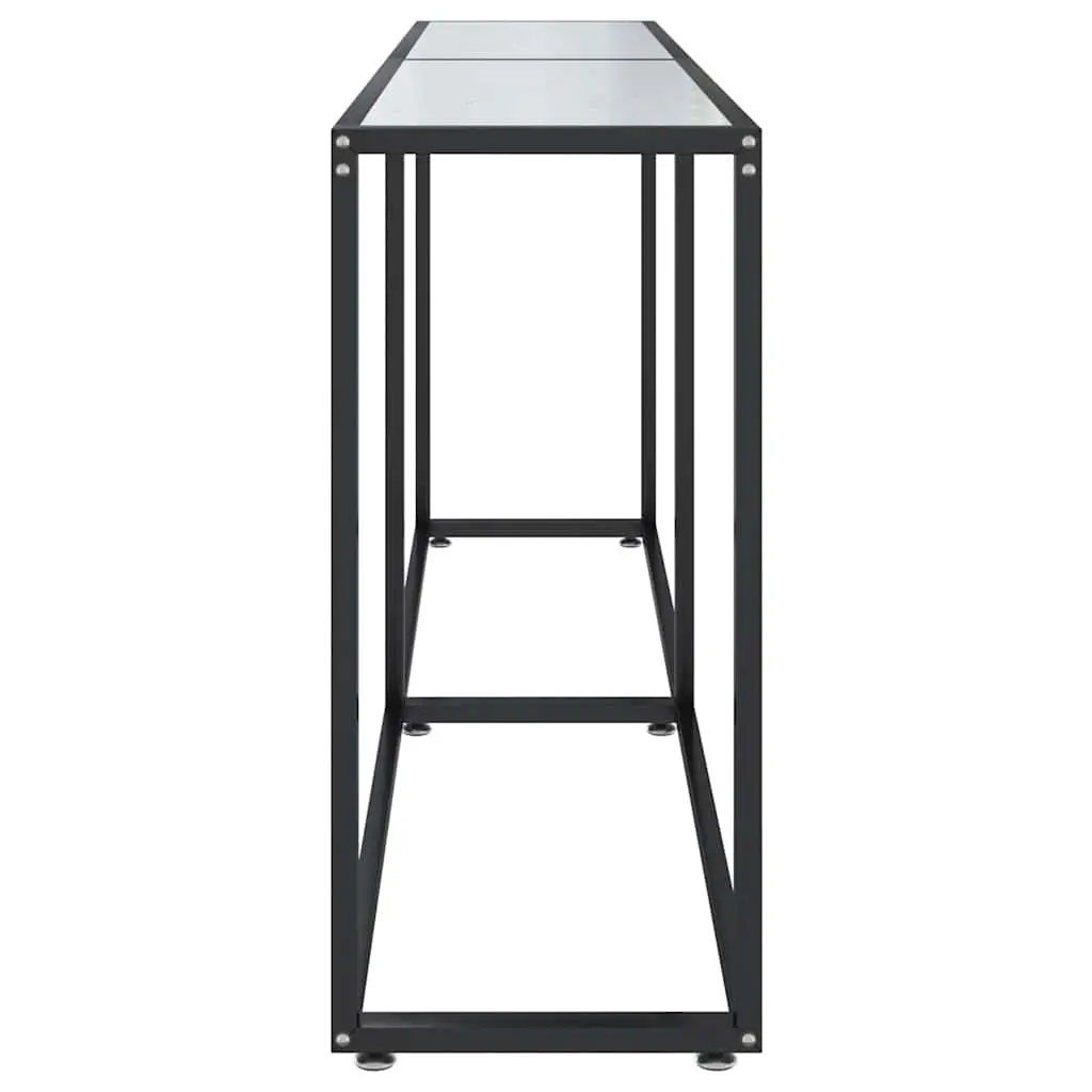 White Marble Top Console Table with Steel Frame
