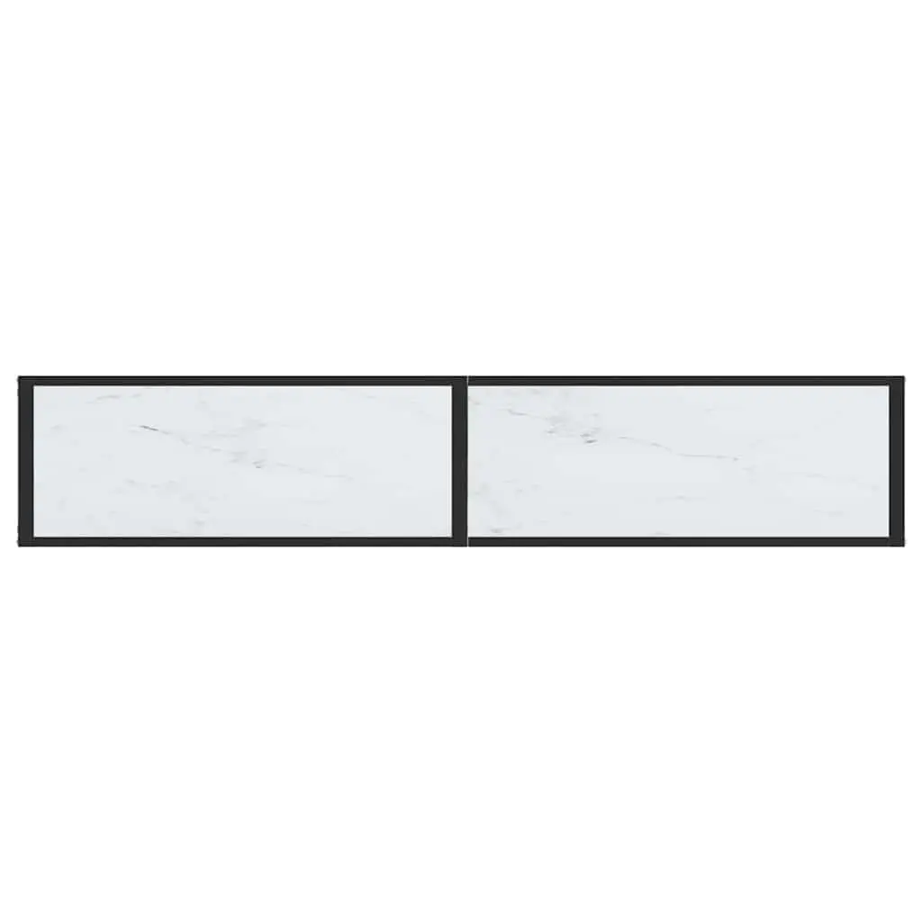 White Marble Top Console Table with Steel Frame