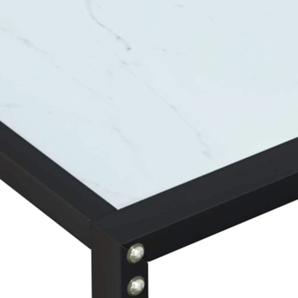 White Marble Top Console Table with Steel Frame