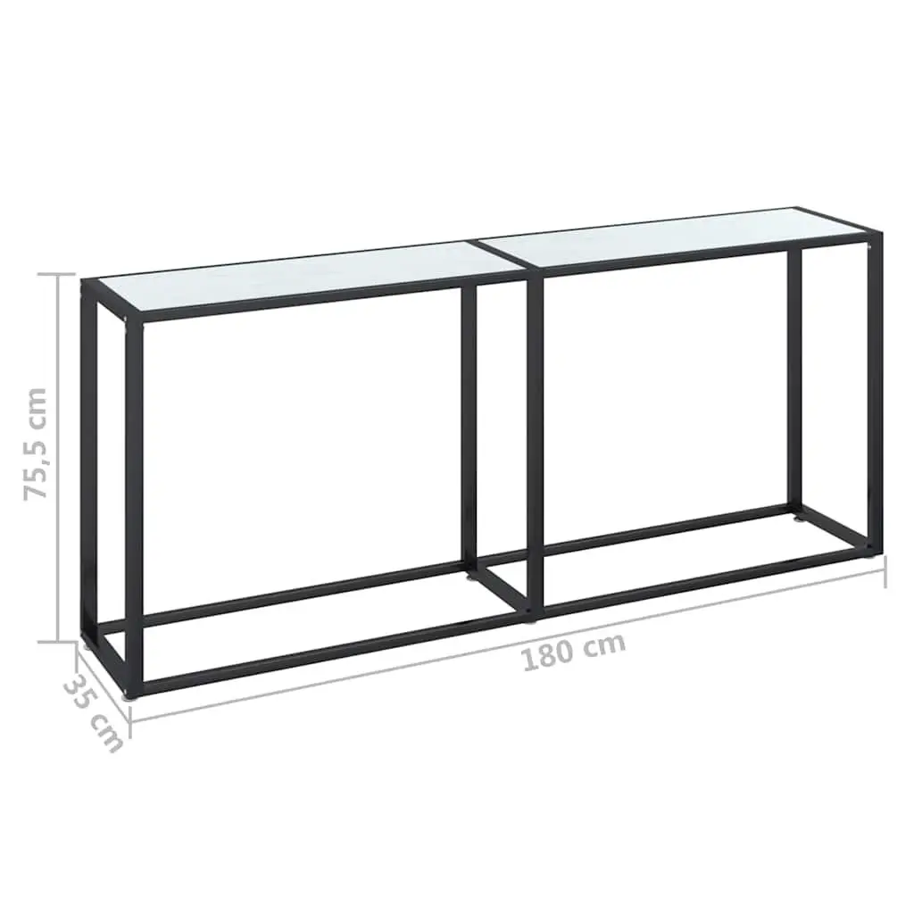 White Marble Top Console Table with Steel Frame